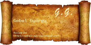 Gebel György névjegykártya